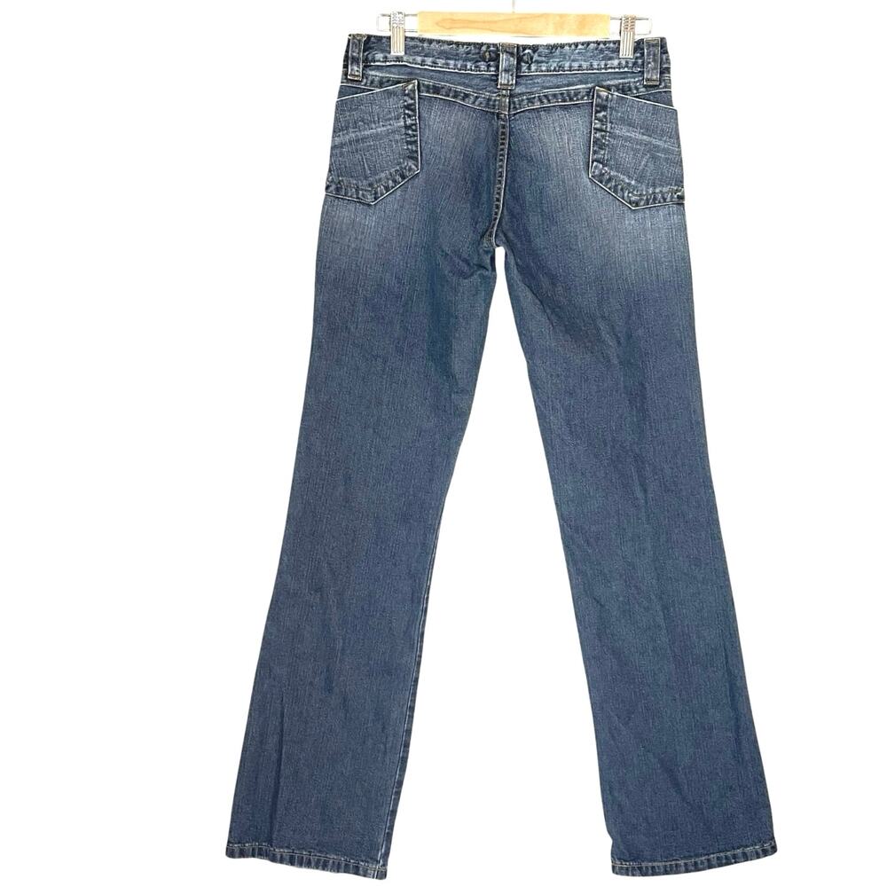 Miss Sixty Y2K Low Rise Flare Geometric Back Pockets Size 31 Italy Cyber Grunge